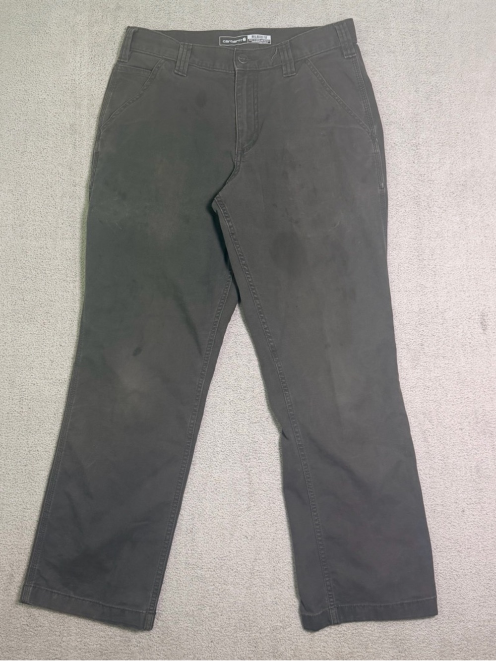 Carhartt Rugged Flex Canvas Work Pants Men’s 31x28 Relaxed Fit Grey BN2291-M